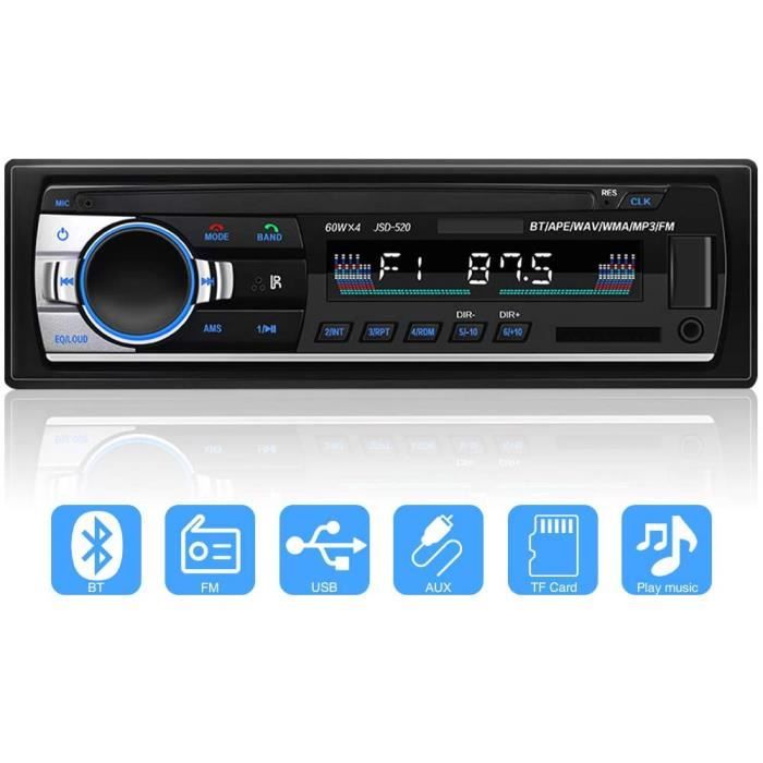 Autoradio Bluetooth DIN Simple Autoradio Bluetooth 5.0 Simple DIN - Support Téléphone, Radio, USB, Lumière 7 Couleurs Autoradio Cd Bluetooth Autoradio Bluetooth DIN Simple Autoradio Bluetooth 5.0 Simple DIN - Support Téléphone, Radio, USB, Lumière 7 Couleurs Autoradio Cd Bluetooth