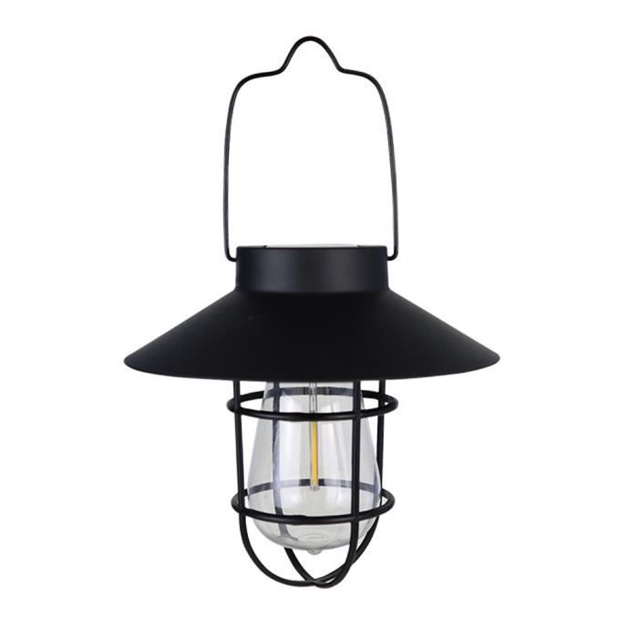 Lanterne LED Vintage Rechargeable - 3 Modes - Camping Étanche Rétro Noir