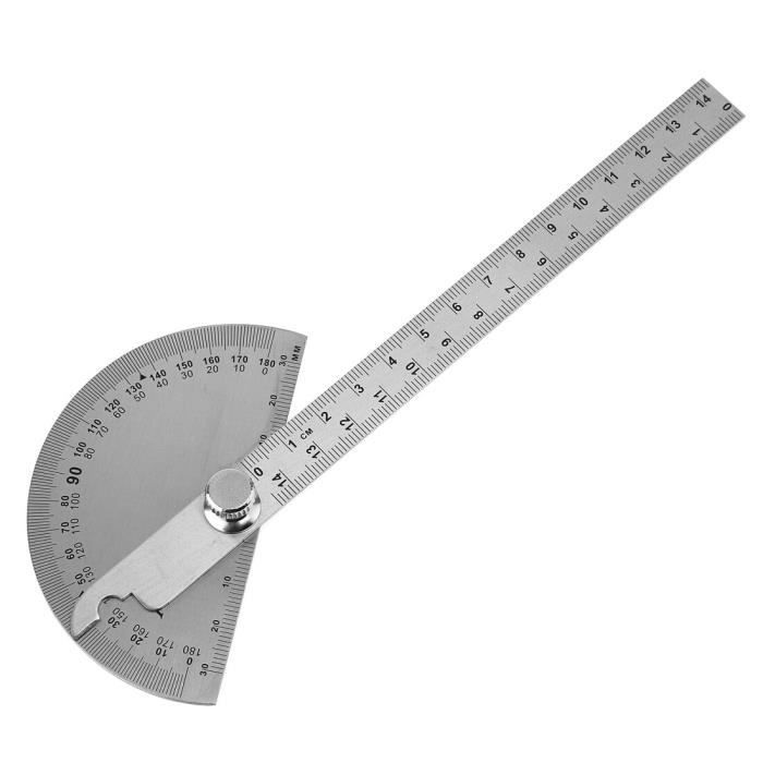 Règle Rapporteur D'Angle Réglable 22,9 Cm Avec Poignée - Rotation 360° Et Bulle De Niveau Intégrée, Acier Inoxydable
