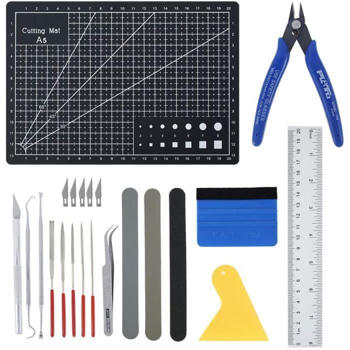 Kit D'outils De Modélisme 19 Pièces – Idéal Pour Gundam, Voitures DIY Et Maquettes – Pinces, Limes, Cutter Et Plus Encore