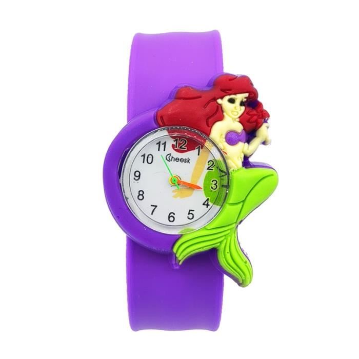 Montre Enfant 3D à Motif Floral - Bracelet Silicone Réglable, Facile à Lire, Pour Filles Et Garçons 3-10 Ans