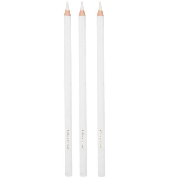 Crayon de dessin d'art blanc, crayon de charbon de bois blanc de stylo de  surbrillance, matériau en bois facile à couper pour le