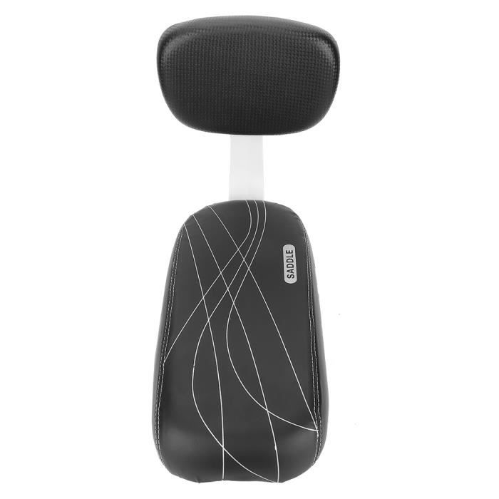 Selle De Vélo Avec Dossier Surdimensionné Confortable - Support Dorsal Ergonomique Pour Enfant, Cuir Résistant à L'Eau, Noir