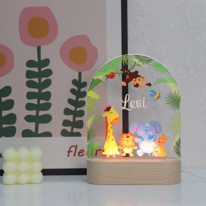 Veilleuse Bébé Led Personnalisée, Lampe Personnalisée, Cadeau de Baptême Pour Bebe Naissance Garçon et Fille Cadeau