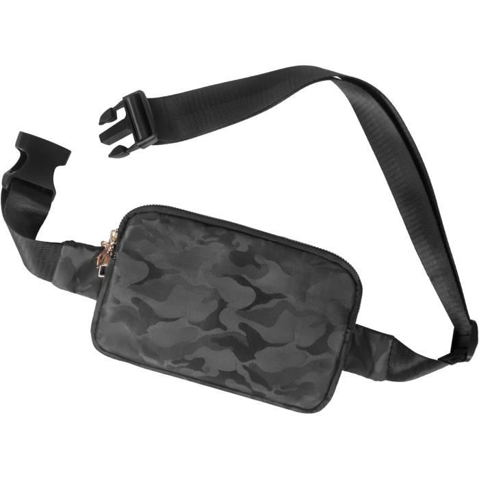 Femme Sac Banane ,Unisexe à La Mode Ceinture réglable pour Voyage, Everywhere Belt Bag & Fanny Packs, Entraînement, Course à Pied, Randonnée pour Dames, Filles et Hommes (Black