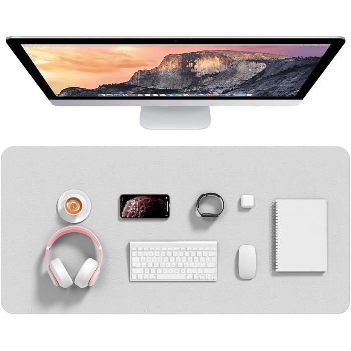 CENNBIE Tapis De Bureau En Cuir, 90x40cm Extra Large Tapis De Bureau, Tapis De Souris Antidérapant