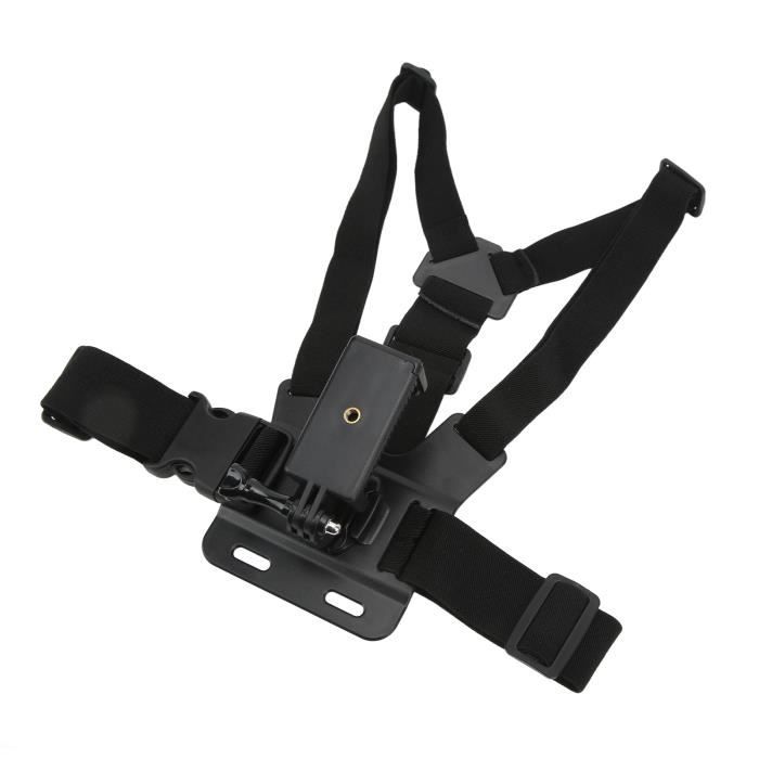 Support de poitrine pour téléphone portable ASHATA - Akozon Sangle de Harnais Réglable - Noir