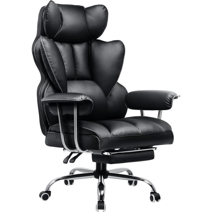 Chaise Gaming Réglable Repose Pieds Télescopique Ergonomique，
