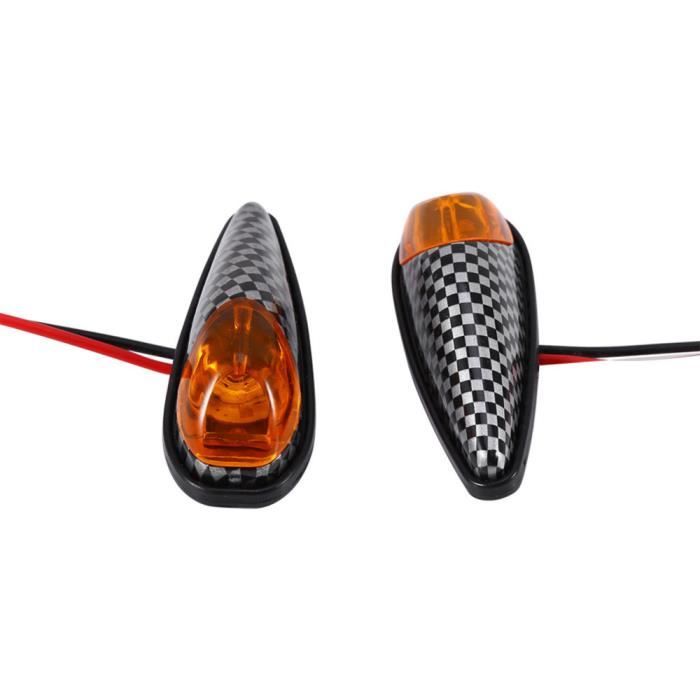 Dilwe clignotant LED de moto Clignotant de moto haute puissance oeil de chat LED clignotant indicateur coquille moto centrale