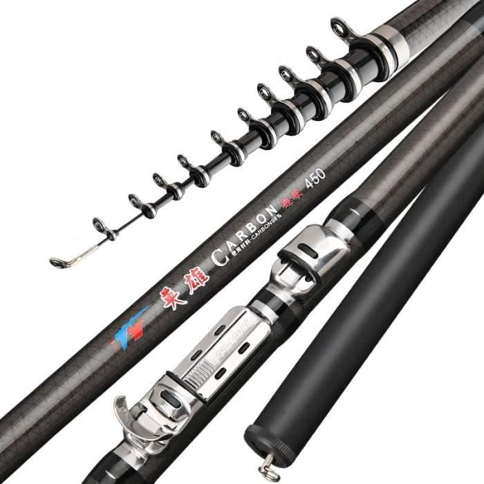 Hengel 2,4 m ~ 5,4 m High Carbon Draagbare Telescopische Hengel Karper Rod Ultra Hard Zee Hengel Afstand Werpstang Hand Hengel (Lengte: 2,4 M