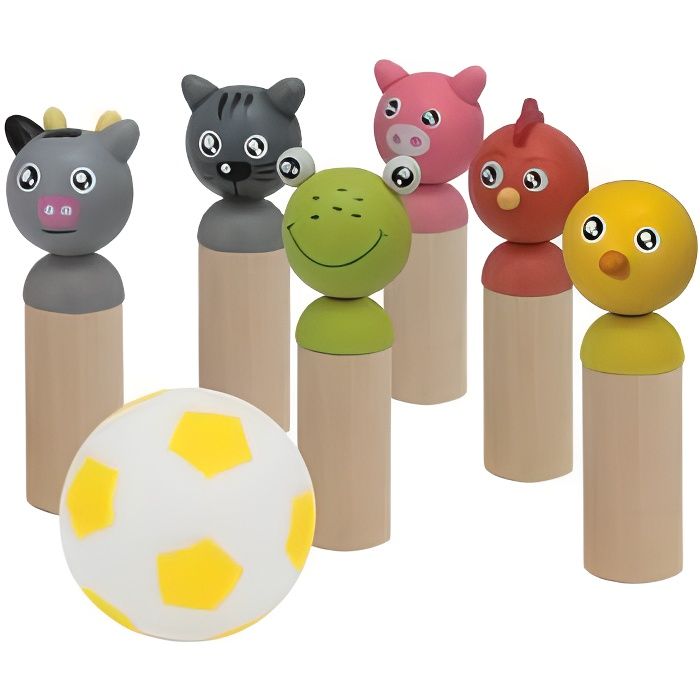 Coffret De 6 Quilles En Bois Animaux 1 Balle Jeu De Plein Enfant Cdiscount Jeux Jouets Coffret De 6 Quilles En Bois Animaux 1 Balle Jeu De Plein Enfant Cdiscount Jeux Jouets