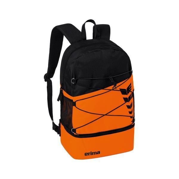 Sac à dos - ERIMA - Six Wings - Orange/noir - Spacieux - Multisport - Taille unique