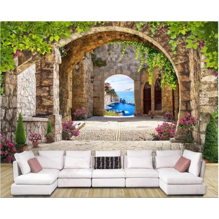 Tapisserie Murale Vintage Vigne Cour – Dimensions 54x28 Pouces – Coton Et Synthétique – Neuf