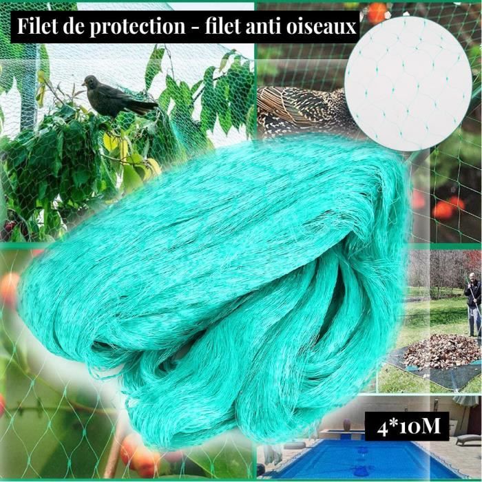 GARDENIX Filet Pour Jardin Et Serre Maillage 15x17cm Avec 100 Clips - 2m X 10m Vert