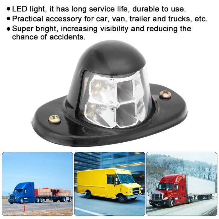 JIN4Pcs 12V blanc 6 LED lampe de câblage lumière de plaque d