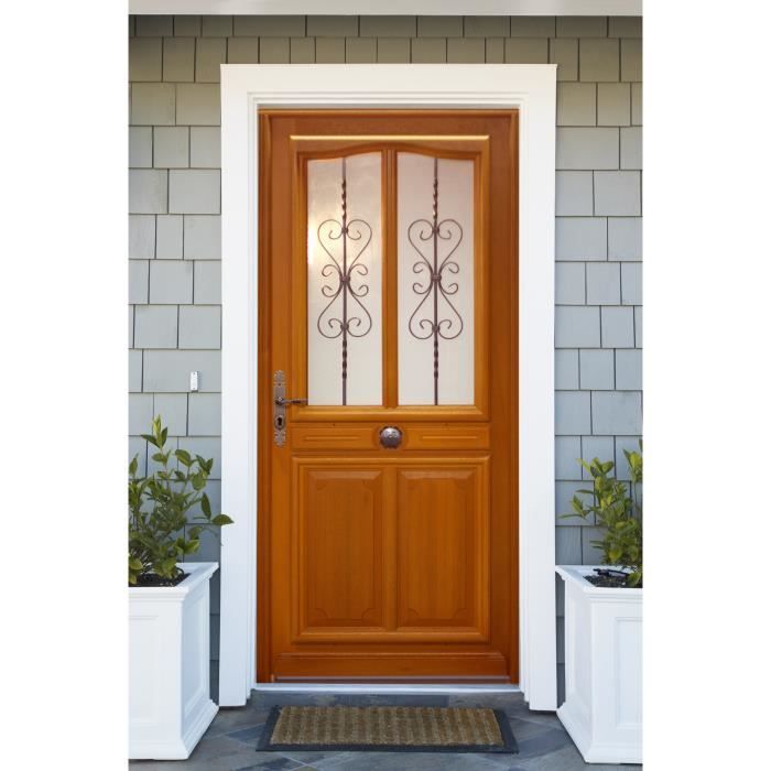 Porte D Entree En Bois Exotique Modele Caro 215 X 100 Poussant