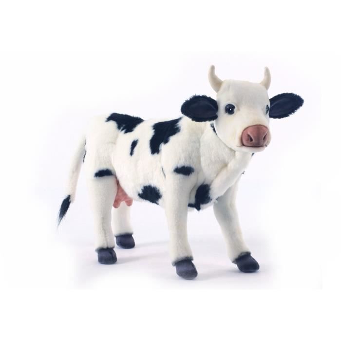 Peluche vache noire et blanche 35 cm