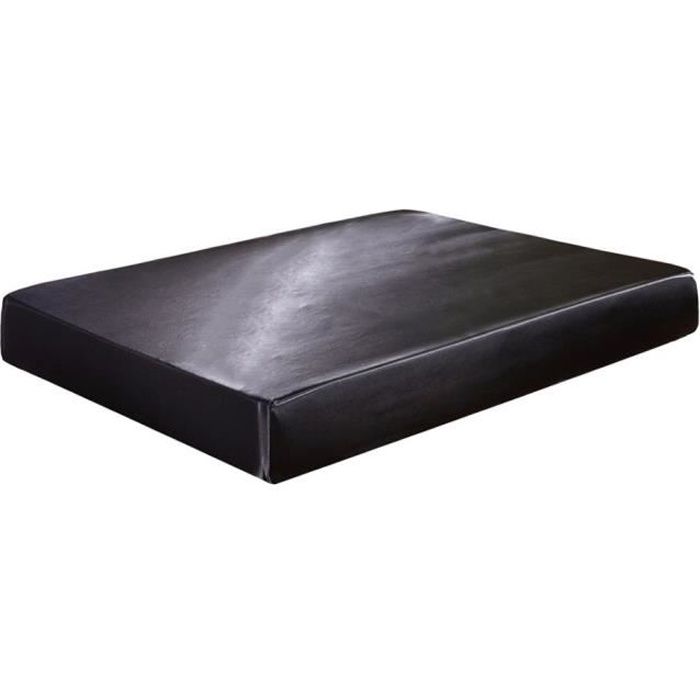 Drap-housse en Satin Soie Lit Couvre Luxe Super Doux 7 Couleurs Et 8 Tailles 138x190x30cm Noir