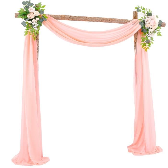 Cantonnière décorative à main levée - Voile transparent - Pour mariage, fête, anniversaire, baptême - 75 x 300 cm - Gris bleu