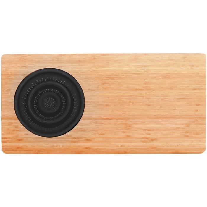 Planche à découper en bambou JOCCA Passoire en plastique 58 x 29 x 1 8 cm Naturel et