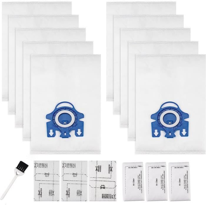 Lot de 4 sacs aspirateur Miele HyClean 3D Efficiency FJM – Filtration 99,9% – Compatible avec Complete C1, Compact C1/C2, S4/S6