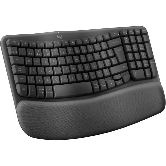 Clavier Ergonomique – LOGITECH – Wave Keys – Sans Fil – Graphite – US International QWERTY