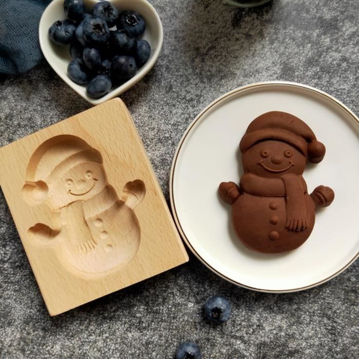 Minifinker - Moule sculpté de timbre de biscuit Timbre à biscuits Moule  sculpté Presse en bois Moule Biscuit Cutter Moule table set