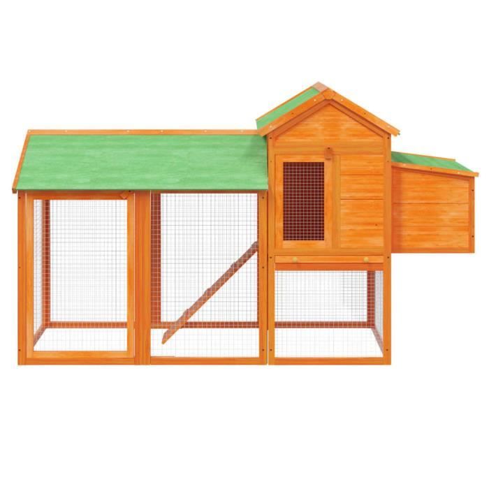 Comparer les prix de Poulailler - Mothinessto - LY1284 - Bois massif de pin - 193x65x117 cm - Plateau extractible