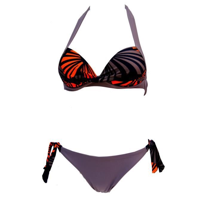 Maillot de bain imprimé bikini pour femme Maillot de bain trois pièces