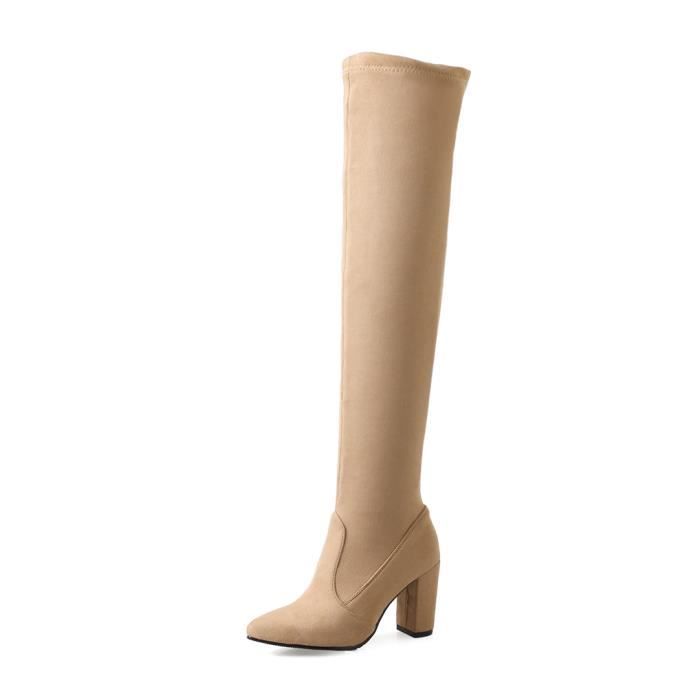 bottes suede beige