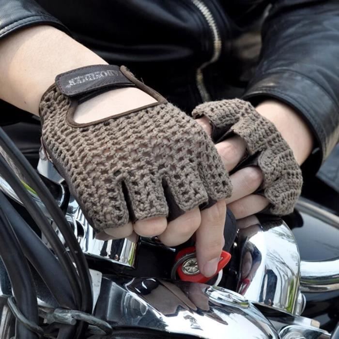 Robyn (noir) – Luxueux gants de conduite sans doigts en cuir de cerf américain
