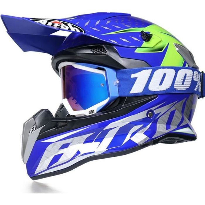 Casque Moto Cross Adulte de Marque luxe Avec des lunettes Casque hors route  Casque vtt cool Casque Intégral de descente - Cdiscount Auto