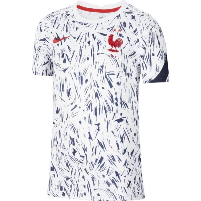 Maillot Nike France Pre Match Blanc Enfant Cdiscount Sport