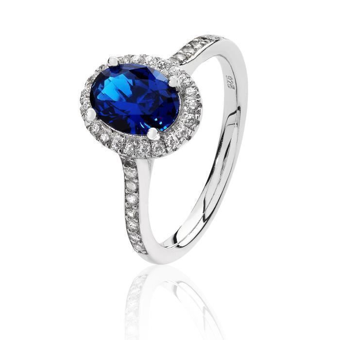 Bague Femme Sara En Rhodium Et Zirconiums - Taille 55, Neuf Avec Étiquettes