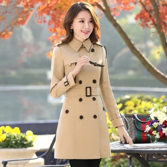 Manteau Nouveau printemps automne mode kaki Trench manteau femmes