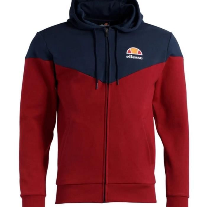 Sweat zippe a capuche Ellesse MERCURINO FZ HO Rouge Homme