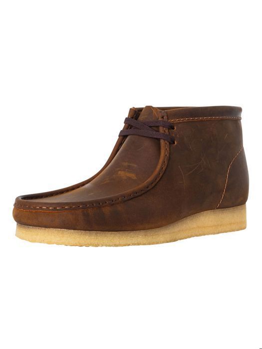 Bottines Wallabee Boot Beeswax Homme - CLARKS ORIGINALS - Cuir - Marron Violet