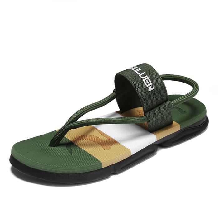 Tongs Homme Marque Mod le Vert Chaussures de Plage Plates