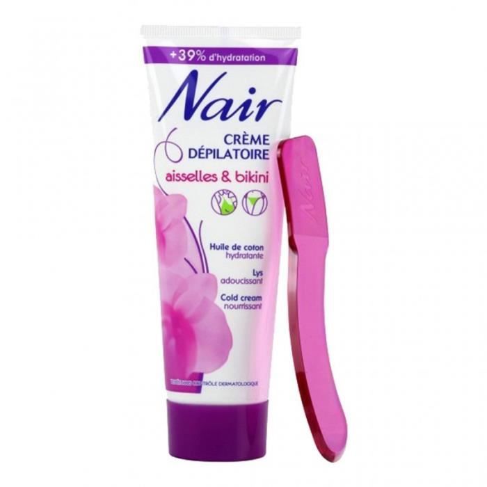 Nair Crème Dépilatoire Aisselles & Bikini Huile de Coton Hydratante Lys