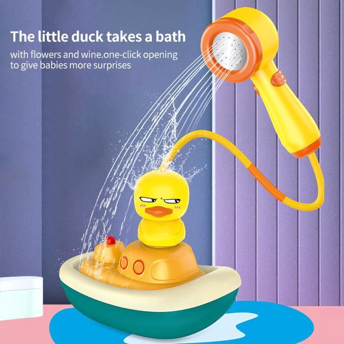 Jouets de Bain Bébé LAOLA Jeux de Bain Douchette Canard Électrique 4  Canards Jeux Piscine Baignoire Bébé Interactif Cadeau Noël Fille Garçon Jouet  Enfant 2 3 4 Ans