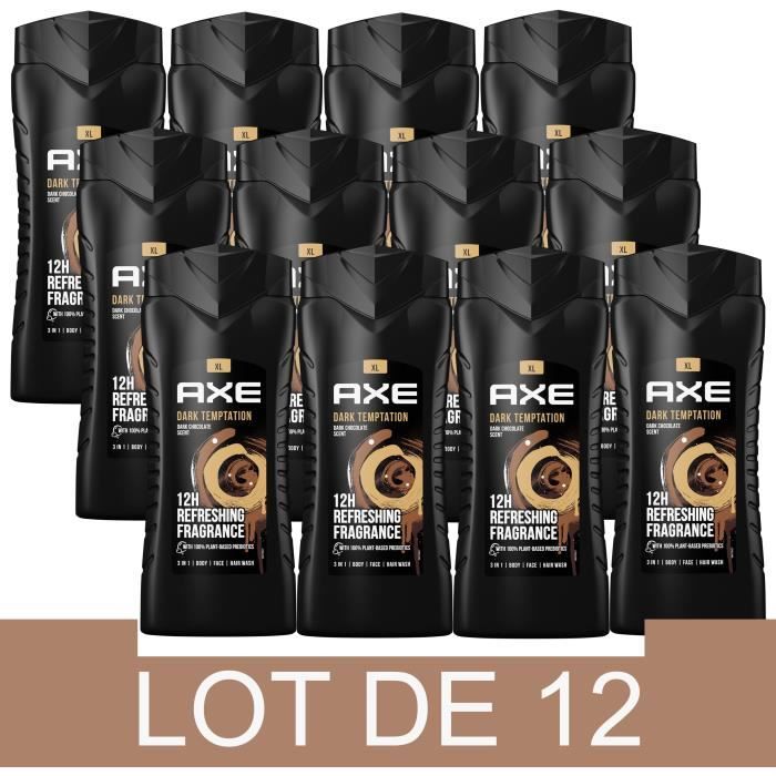 Gel Douche Homme AXE Dark Temptation 12h Parfum frais Lot de