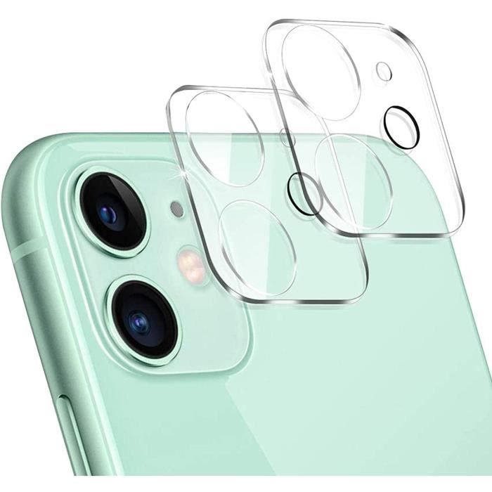 Lot de 2 Verres Trempé Protection Caméra pour Apple iPhone 11 - Film  Protecteur Lentille Appareil Photo Arriere [Phonillico®]