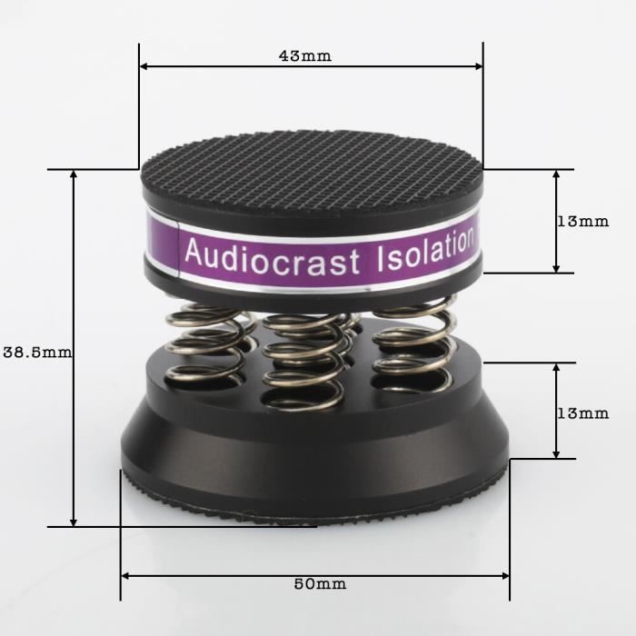 Lot De 4 Pointes (spikes) De Protection Pour Haut-parleur - Supports En Aluminium - Noir