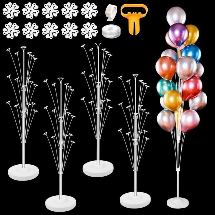 Paquet De 4 Supports De Colonne De Ballons 1,5 M, Pinces À Fleurs Pour