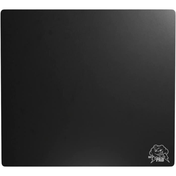 SkyPAD Tapis de souris de jeu en verre 3.0 XL avec logo Cloud, Grand tapis  de souris professionnel, 400 x 500 mm, Noir