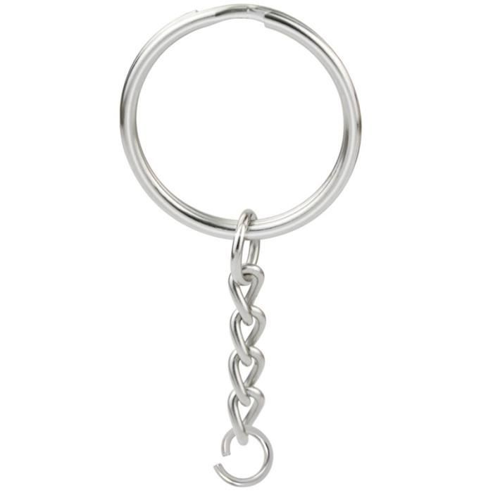 100 Porte-clés Acier Inoxydable 20mm - Anneaux Fendus Métal | Pour Clés, Accessoires, Bricolage