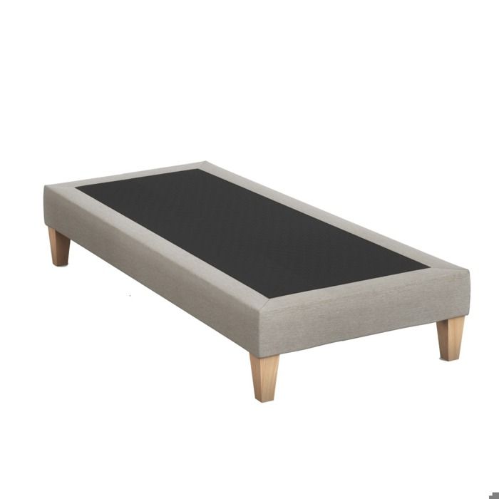 Sommier déco tapissier beige lin - SOMEO 100x190 - Ecru - Garantie 5 ans - Someo Sommier déco tapissier beige lin - SOMEO 100x190 - Ecru - Garantie 5 ans - Someo