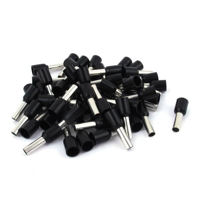 sourcing map 200pc cuivre Noir AWG 16 Cordon isol/é sertissage Embouts Pin Terminal