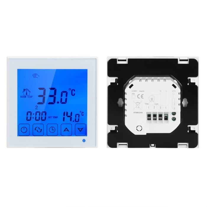 Thermostat pour plancher chauffant SURENHAP LCD smart Blanc PC