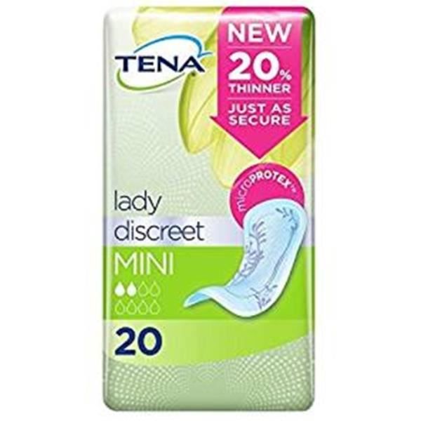 TENA LADY MINI DISCREET 20 Incontinence Napkins for Urinary Leakage